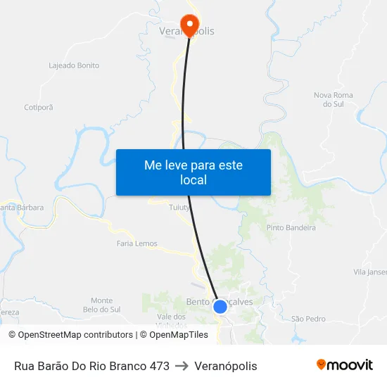 Rua Barão Do Rio Branco 473 to Veranópolis map