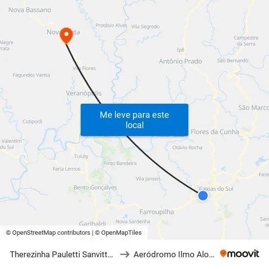 Therezinha Pauletti Sanvitto - Carrefour to Aeródromo Ilmo Aloísio Blube map