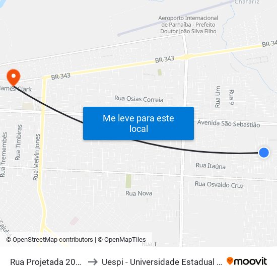 Rua Projetada 209, 812 to Uespi - Universidade Estadual Do Piaui map