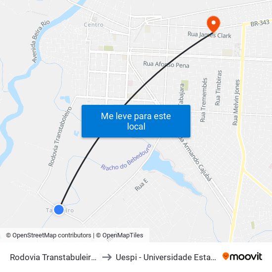 Rodovia Transtabuleiro Dois, 520 to Uespi - Universidade Estadual Do Piaui map