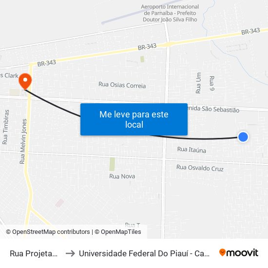 Rua Projetada 209, 812 to Universidade Federal Do Piauí - Campus Ministro Reis Velloso map