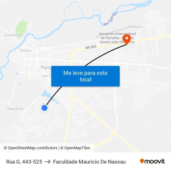 Rua G, 443-525 to Faculdade Mauricio De Nassau map