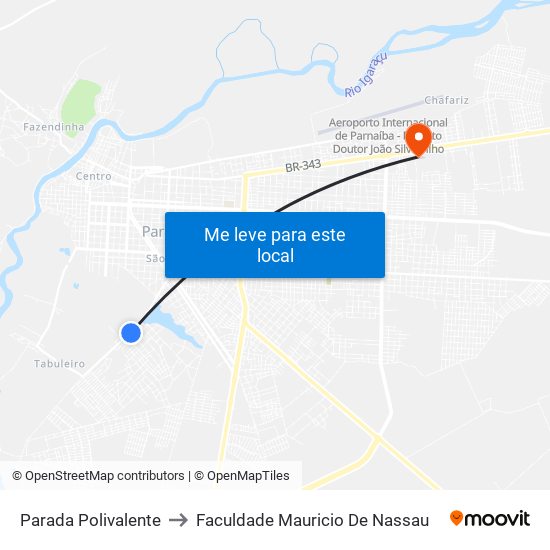 Parada Polivalente to Faculdade Mauricio De Nassau map