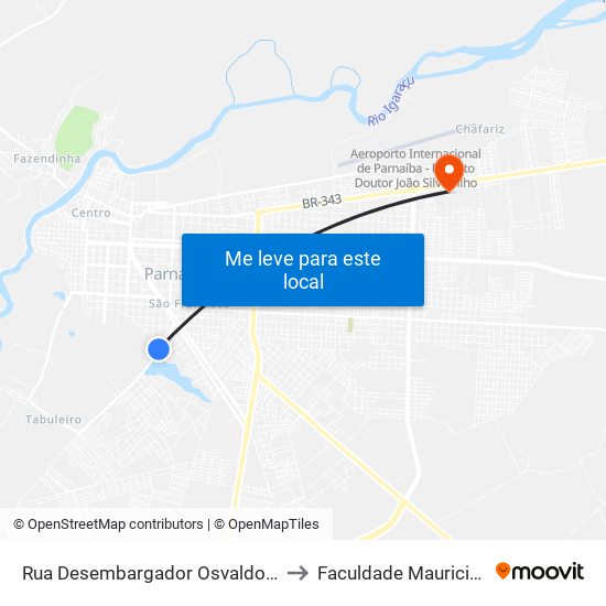 Rua Desembargador Osvaldo Correia, 435-609 to Faculdade Mauricio De Nassau map