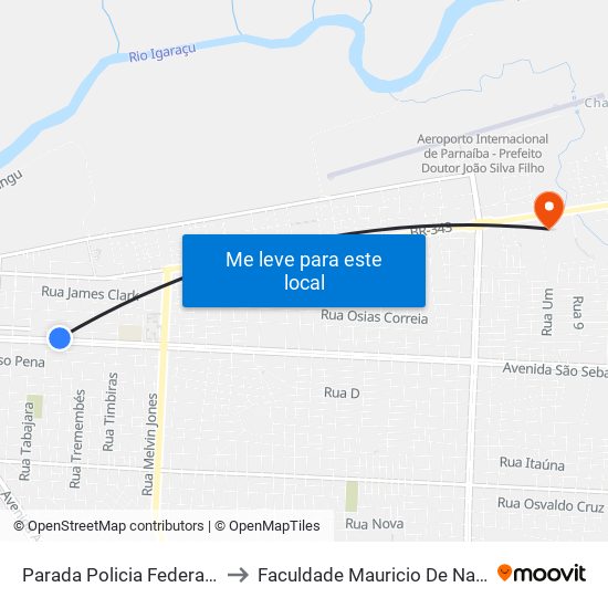 Parada Policia Federal - Pf to Faculdade Mauricio De Nassau map