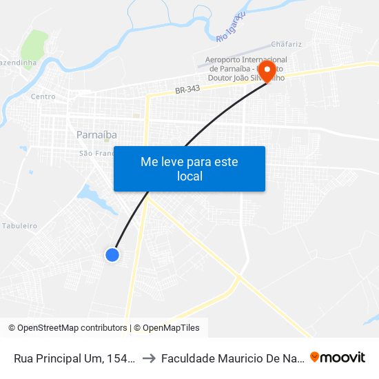 Rua Principal Um, 154-206 to Faculdade Mauricio De Nassau map