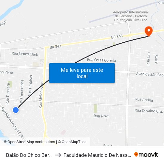 Balão Do Chico Berto to Faculdade Mauricio De Nassau map
