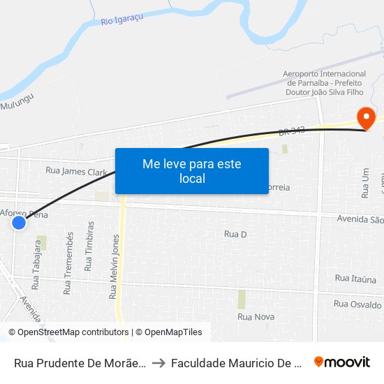 Rua Prudente De Morães, 677 to Faculdade Mauricio De Nassau map