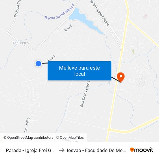 Parada - Igreja Frei Galvão to Iesvap - Faculdade De Medicina map