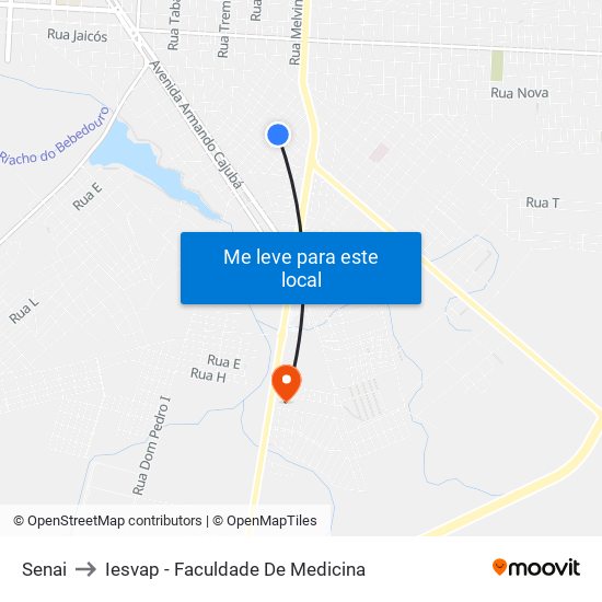 Senai to Iesvap - Faculdade De Medicina map