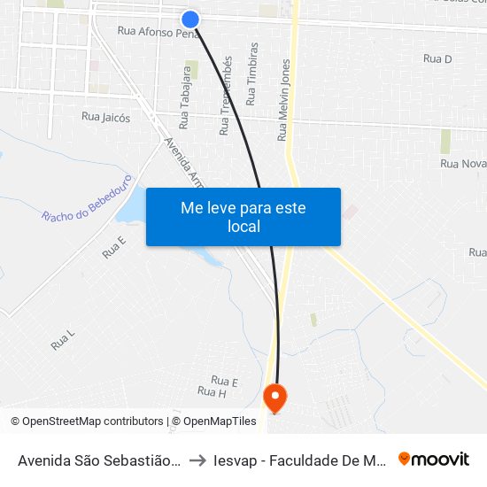 Avenida São Sebastião, 1792 to Iesvap - Faculdade De Medicina map