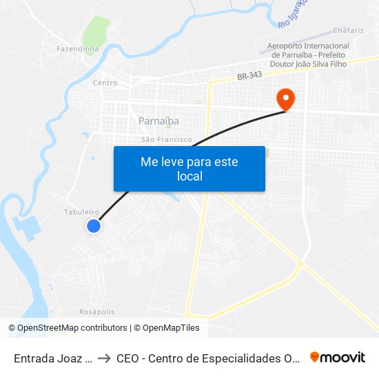 Entrada Joaz Souza to CEO - Centro de Especialidades Odontológicas map