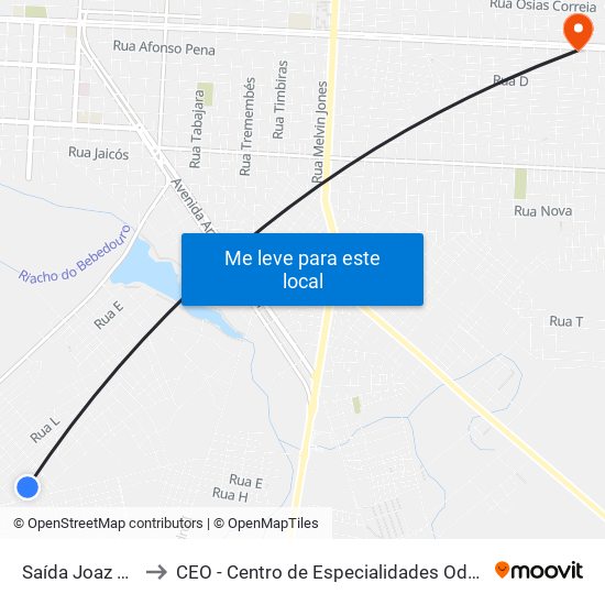 Saída Joaz Souza to CEO - Centro de Especialidades Odontológicas map