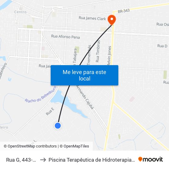 Rua G, 443-525 to Piscina Terapêutica de Hidroterapia / UFPI map