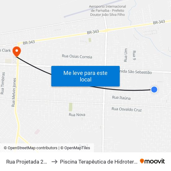 Rua Projetada 209, 812 to Piscina Terapêutica de Hidroterapia / UFPI map