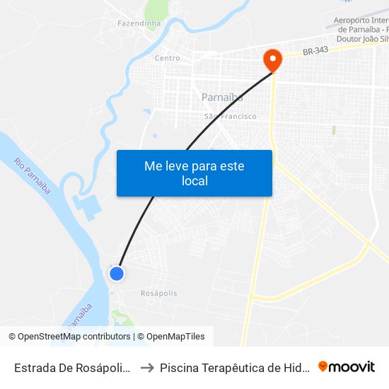 Estrada De Rosápolis, 3884-4194 to Piscina Terapêutica de Hidroterapia / UFPI map