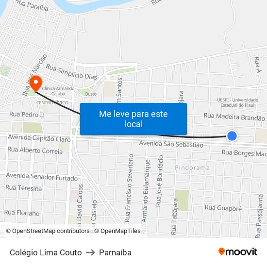 Colégio Lima Couto to Parnaíba map