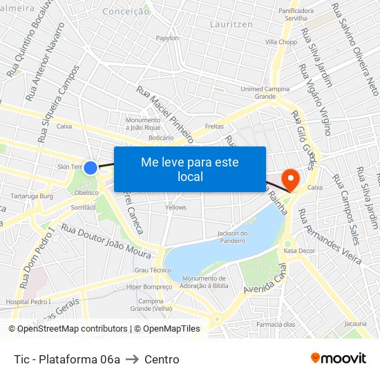 Tic - Plataforma 06a to Centro map