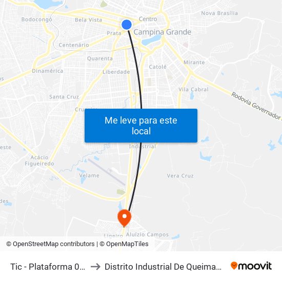 Tic - Plataforma 06a to Distrito Industrial De Queimadas map