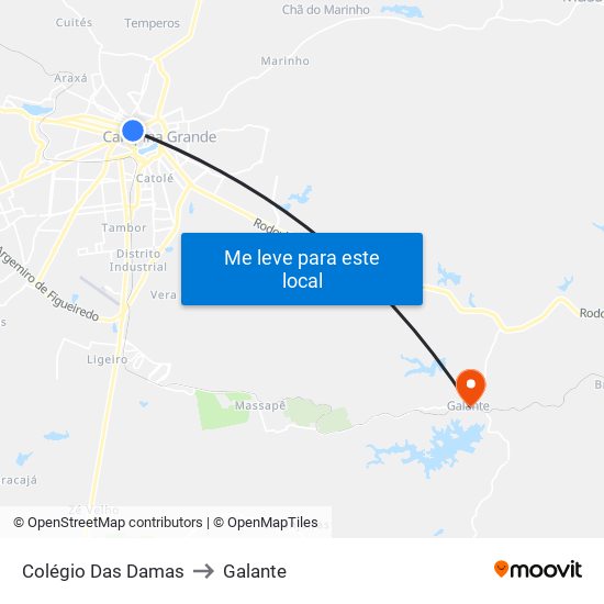 Colégio Das Damas to Galante map