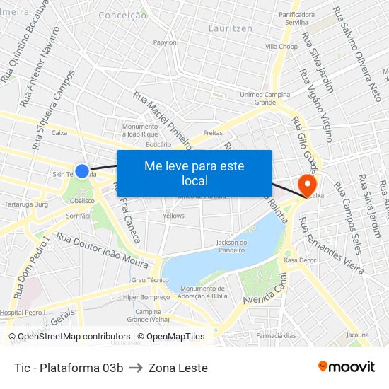 Tic - Plataforma 03b to Zona Leste map