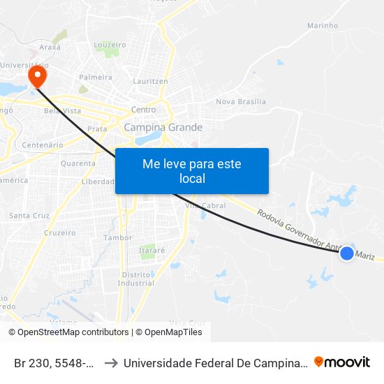 Br 230, 5548-5880 to Universidade Federal De Campina Grande map