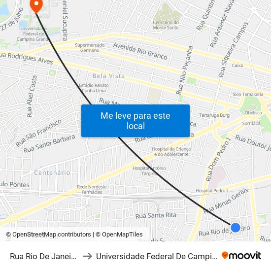 Rua Rio De Janeiro, 224 to Universidade Federal De Campina Grande map