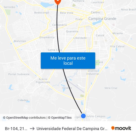 Br-104, 2143 to Universidade Federal De Campina Grande map