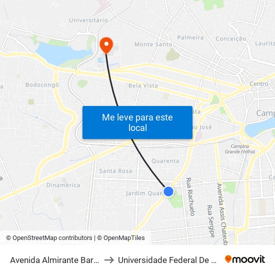 Avenida Almirante Barroso, 657-911 to Universidade Federal De Campina Grande map