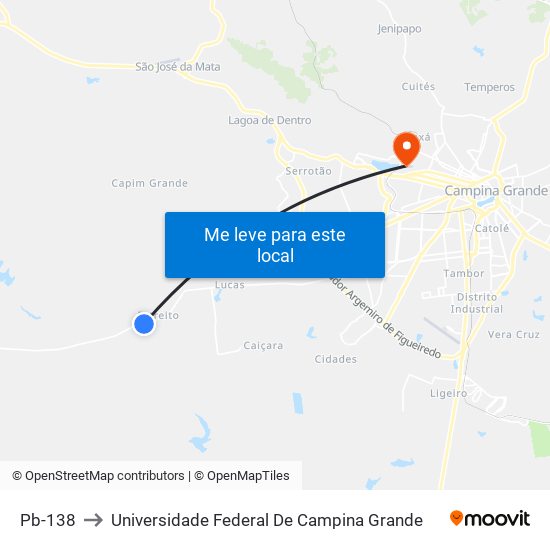 Pb-138 to Universidade Federal De Campina Grande map