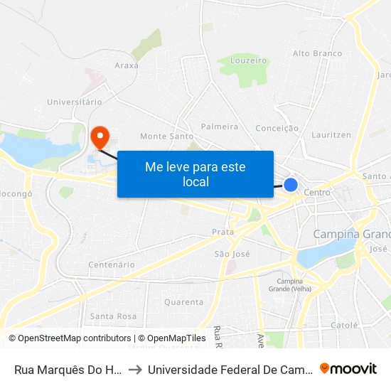 Rua Marquês Do Herval, 58 to Universidade Federal De Campina Grande map