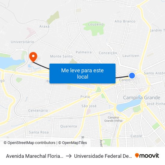 Avenida Marechal Floriano Peixoto, 1036 to Universidade Federal De Campina Grande map