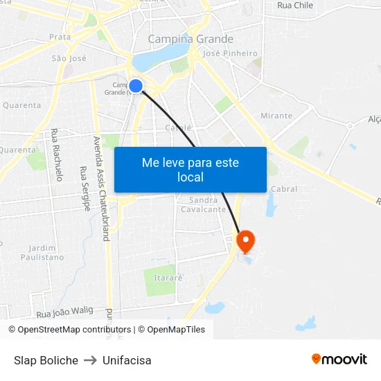 Slap Boliche to Unifacisa map