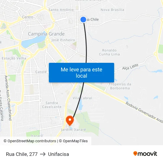 Rua Chile, 277 to Unifacisa map
