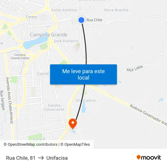 Rua Chile, 81 to Unifacisa map