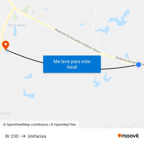 Br 230 to Unifacisa map