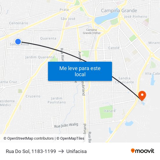 Rua Do Sol, 1183-1199 to Unifacisa map