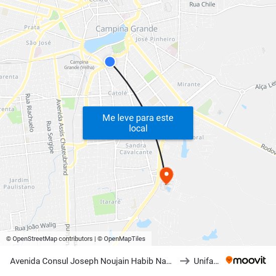 Avenida Consul Joseph Noujain Habib Nacad, 762-920 to Unifacisa map