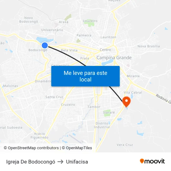 Igreja De Bodocongó to Unifacisa map