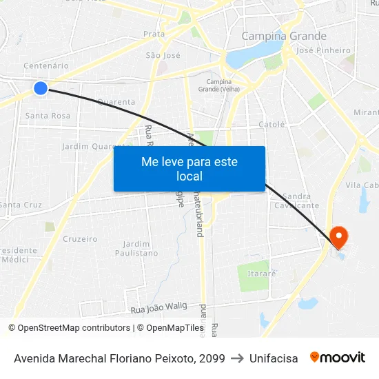 Avenida Marechal Floriano Peixoto, 2099 to Unifacisa map