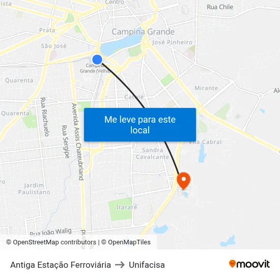 Antiga Estação Ferroviária to Unifacisa map