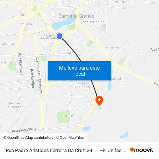 Rua Padre Aristides Ferreira Da Cruz, 240e to Unifacisa map