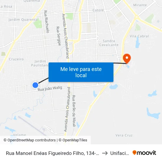 Rua Manoel Enéas Figueiredo Filho, 134-152 to Unifacisa map
