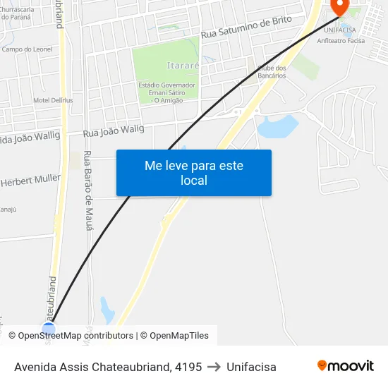 Avenida Assis Chateaubriand, 4195 to Unifacisa map