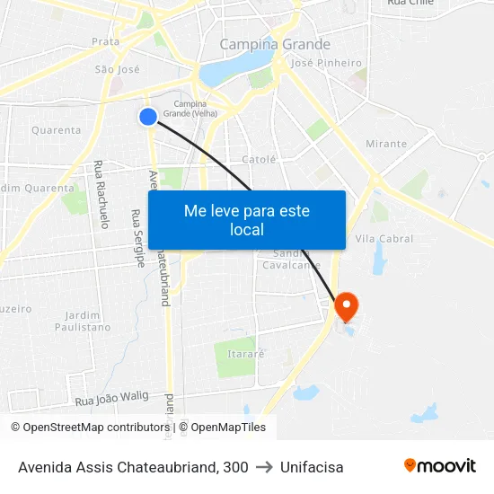 Avenida Assis Chateaubriand, 300 to Unifacisa map