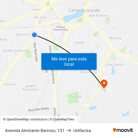 Avenida Almirante Barroso, 131 to Unifacisa map