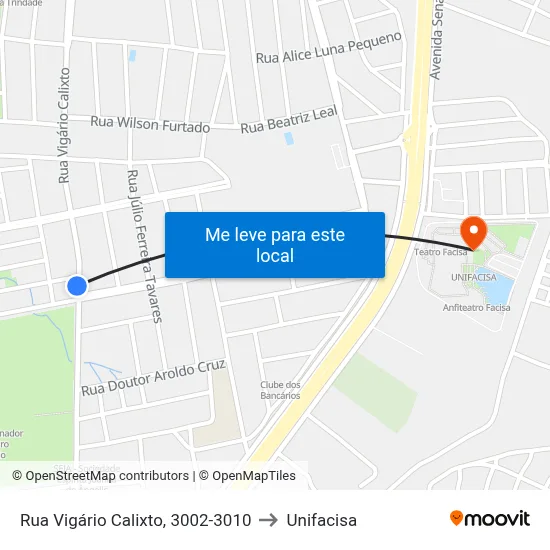 Rua Vigário Calixto, 3002-3010 to Unifacisa map