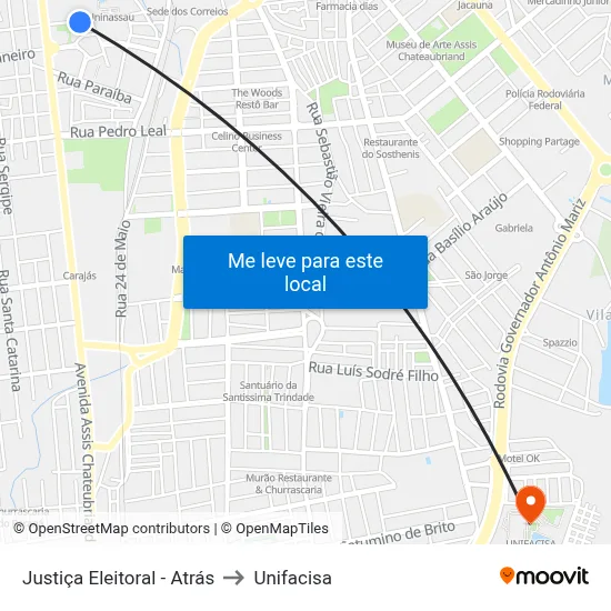 Justiça Eleitoral - Atrás to Unifacisa map