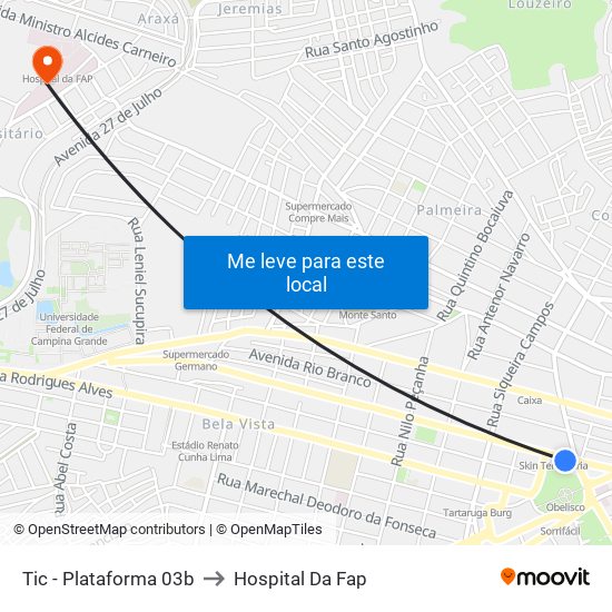 Tic - Plataforma 03b to Hospital Da Fap map