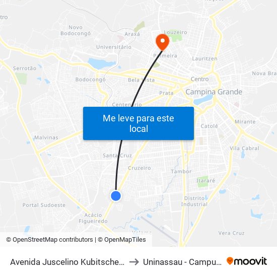 Avenida Juscelino Kubitscheck, 2742-2750 to Uninassau - Campus Palmeira map